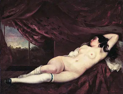 Nackte Frau, die sich hinlegt (Femme nue Couchee) Gustave Courbet